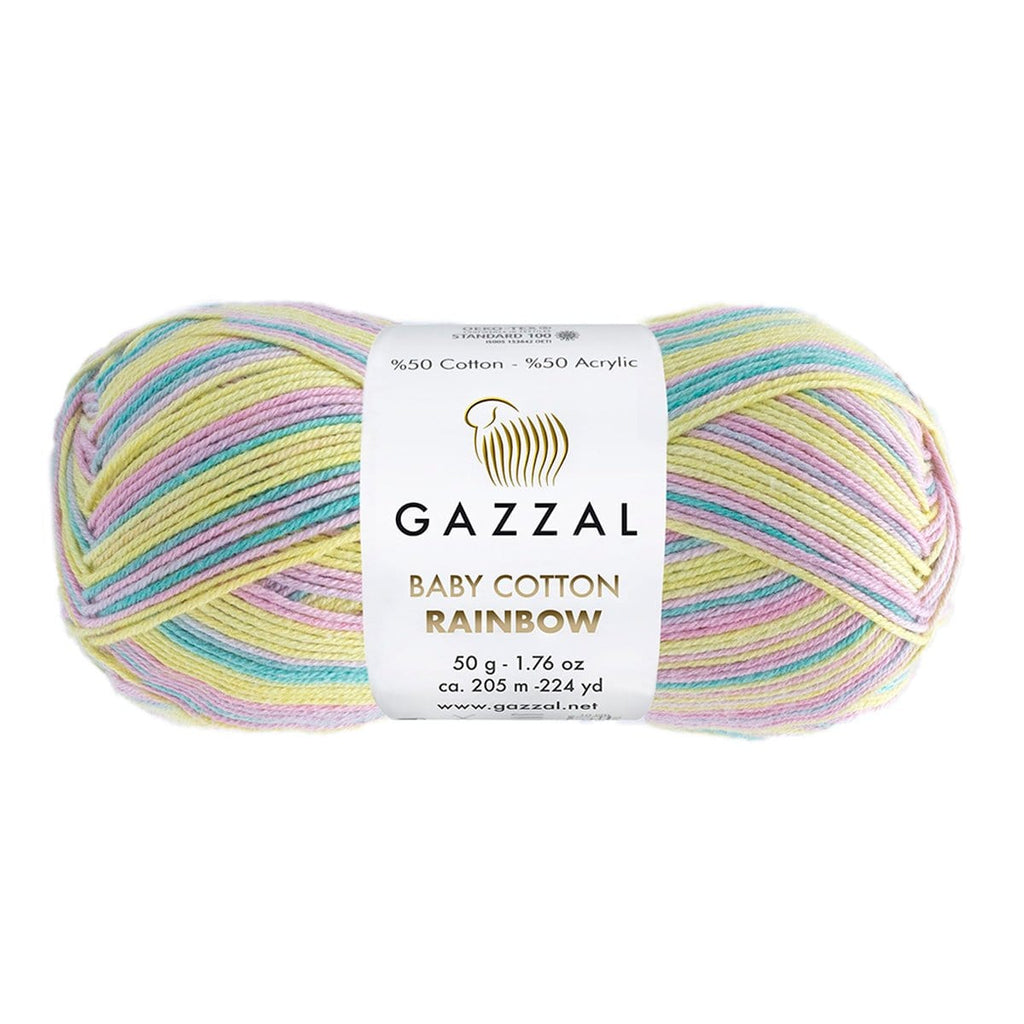 minihobievi ip,amigurumi ipleri 481 Gazzal Baby Cotton Rainbow