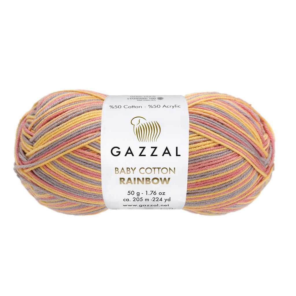 minihobievi ip,amigurumi ipleri 487 Gazzal Baby Cotton Rainbow
