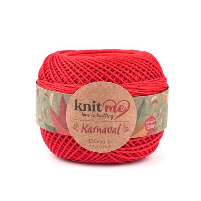Knit Me İp 01616 kırmızı Leylak Knit Me Karnaval El Örgü İpi