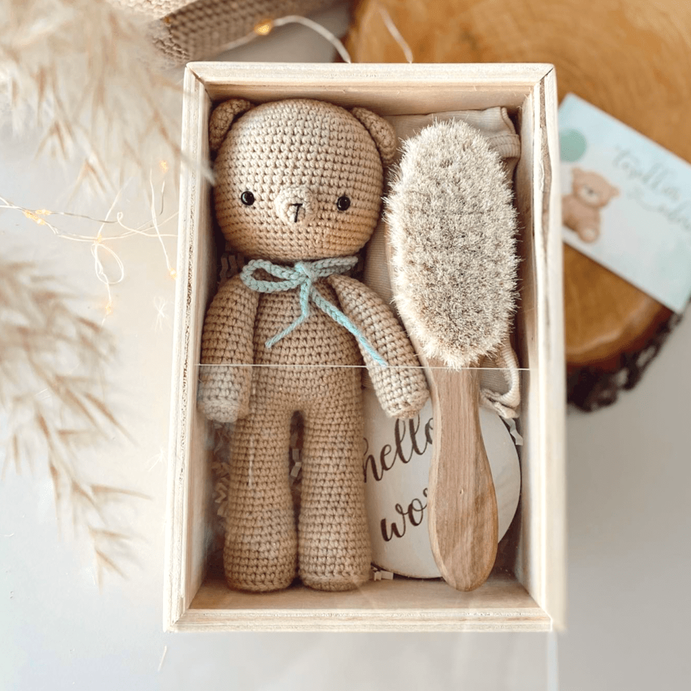 minihobievi Amigurumi oyuncak Organic Bebek Seti Ayıcık